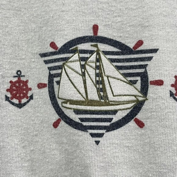 Vintage Cancun Mexico Nautical Red White Blue Sailboat Dress Women Size Medium - Picture 2 of 11